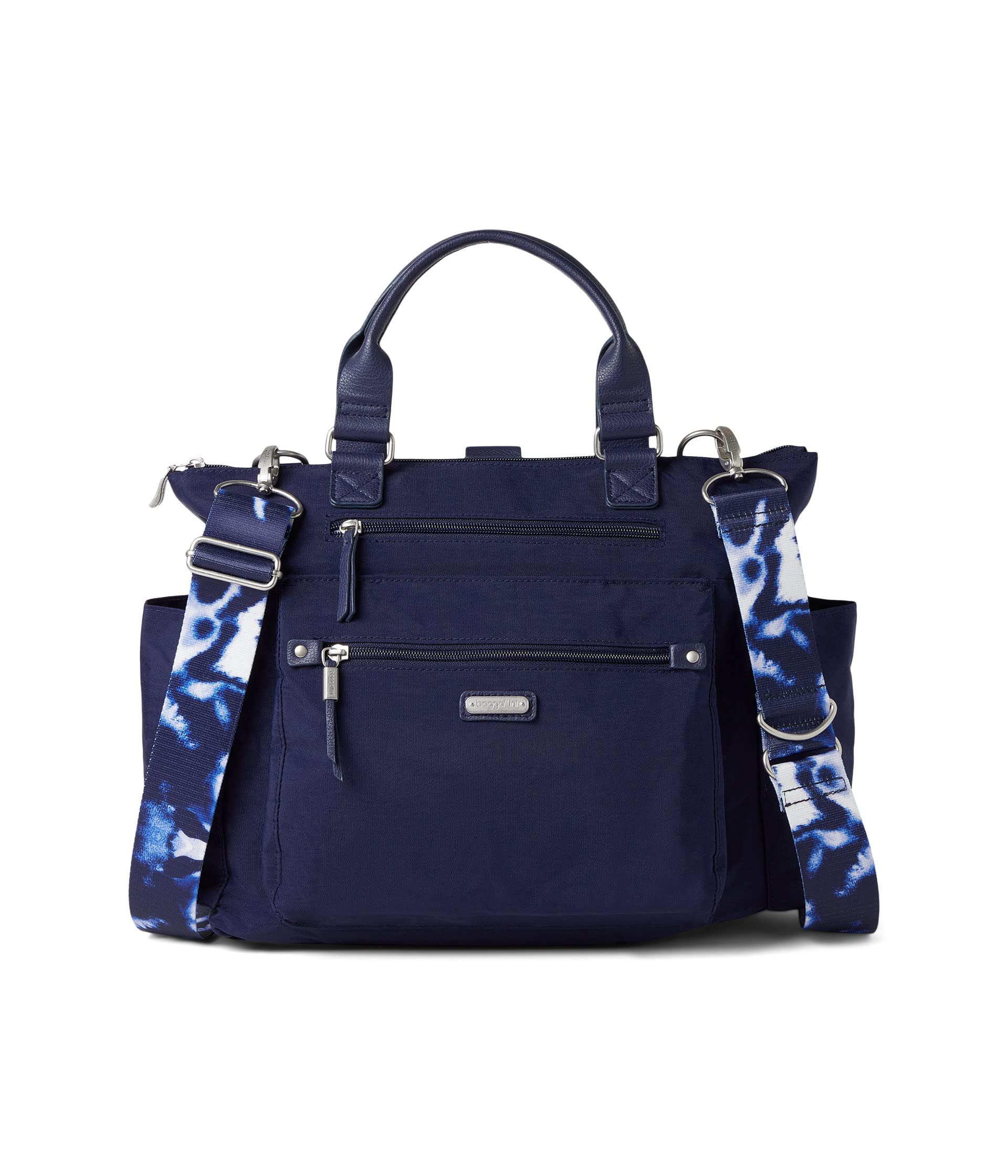Baggallini Wide Strap Navy Ink Tie Dye One Size